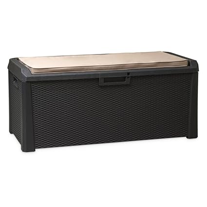 TOOMAX Auflagenbox Kissenbox mit Kissen, Anthrazit, 148 x 72 x 64 cm