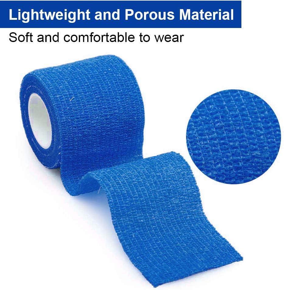 VGEBY1 5Pcs Self Adhesive Bandage, Non-Woven Fabrics Waterproof Elbow Support Bandage for Outdoor Sports 5cm x 4,5m(blue) Personal Care - Image 5