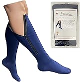Presadee Original Navy 20-30 mmHg Firm Zipper Compression Leg Closed Toe Sock Men Women 1 Pair (2X-Large)