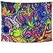 Flower Arabesque Tapestry Retro Pattern Wall Hanging Psychedelic Tapestry Abstract Figure Wall Tapestry Hippie Arabesque Tapestry Ethnical Intricate Wall Decor for Bedroom Decor