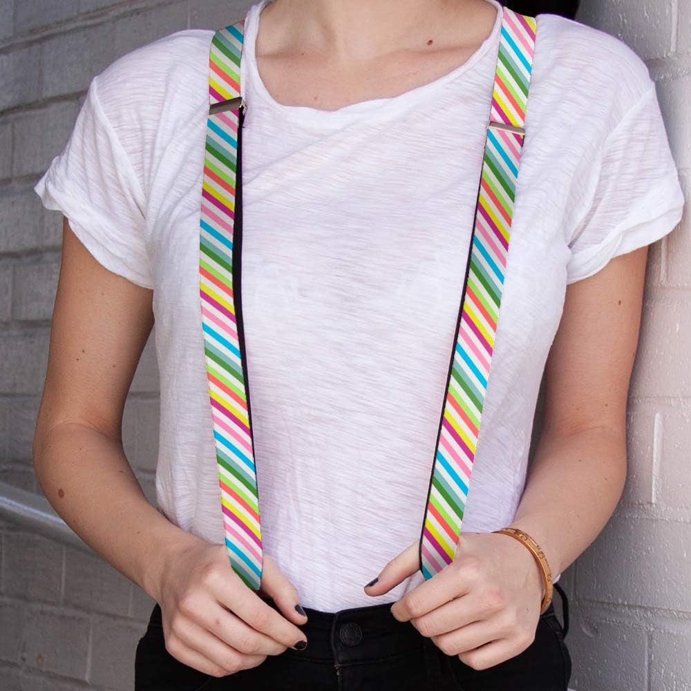 Buckle-Down unisex-adults Buckle-Down Suspender - Stripes,Multicolor,One Size: Clothing