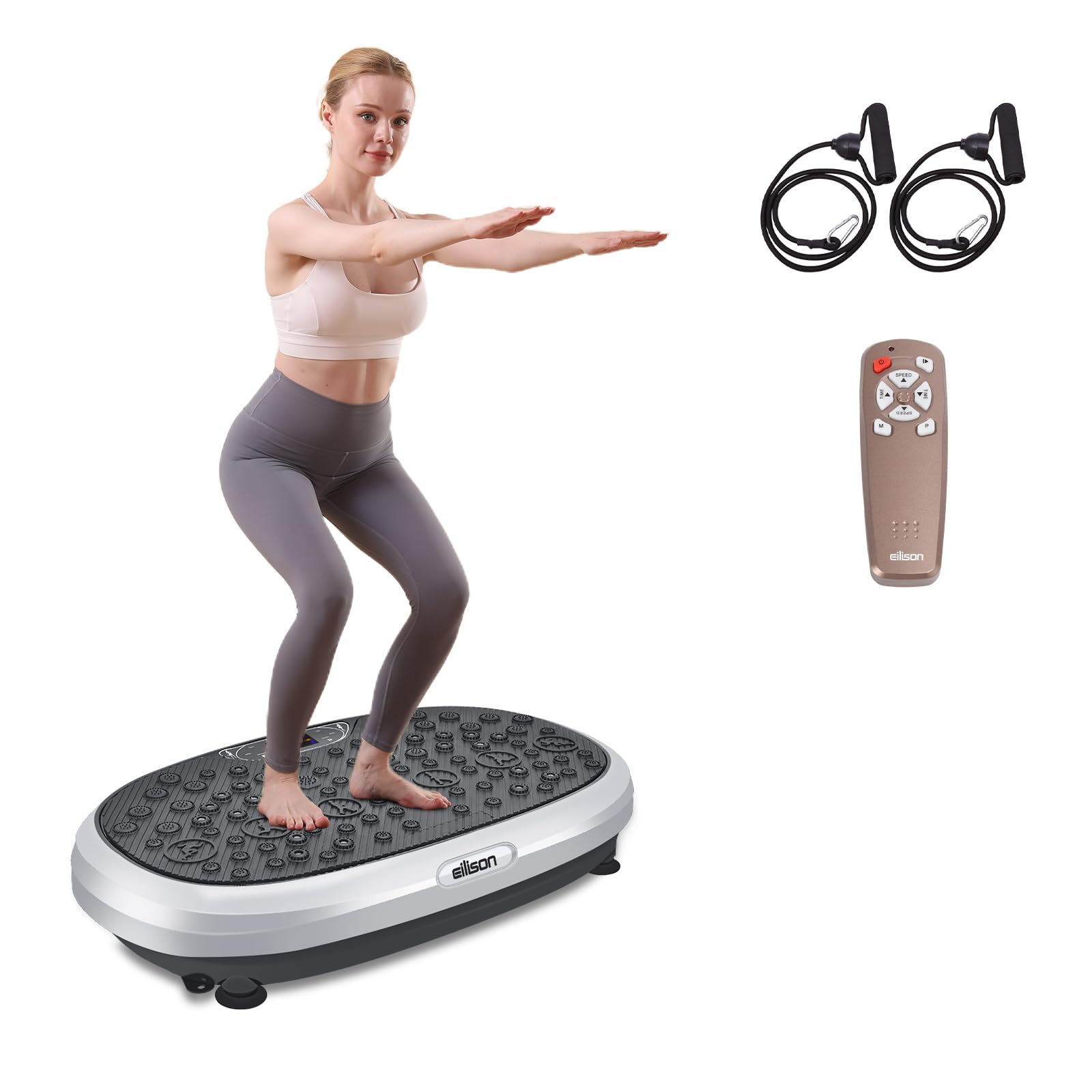 Photo 1 of EILISON FitMax 3D XL Vibration Plate Exercise Machine - Whole Body Workout Vibration Fitness Platform w/Loop Bands - Home Workout for Lymphatic Drainage Machine for Weight Loss, Wellness, Recovery