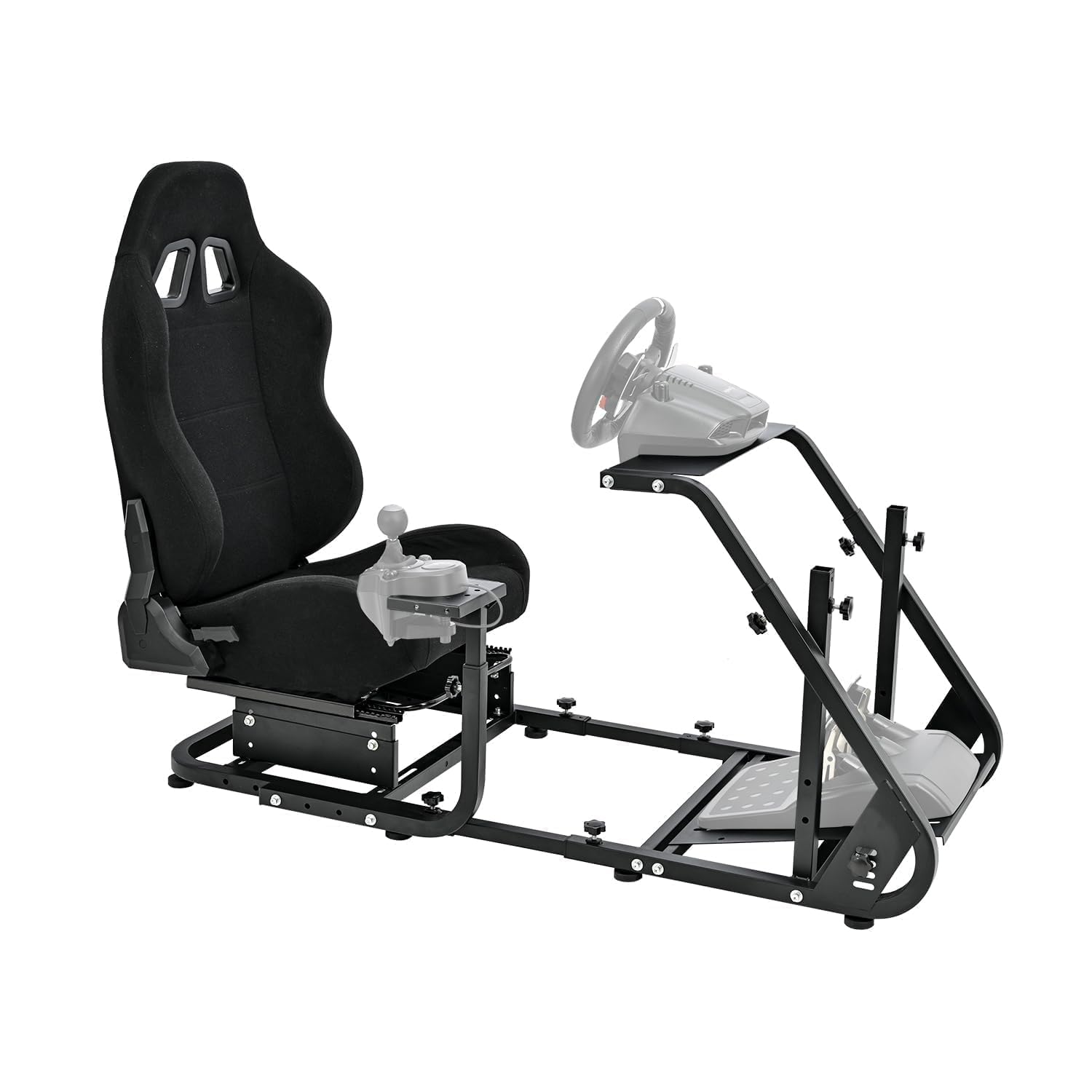 Marada Racing Simulator Cockpit with Comfort Gaming Seat Mountable Monitor Stand Fit for Logitech/Thrustmaster/Fanatec G25 G27 G29 T248 T300,Driving Race Sim Mount No Steering Wheel Pedal