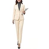 QRNPV Women's 2 Piece Pants Suit - Wrinkle-Free Business Casual Blazer Set - Professional Work Office Outfit