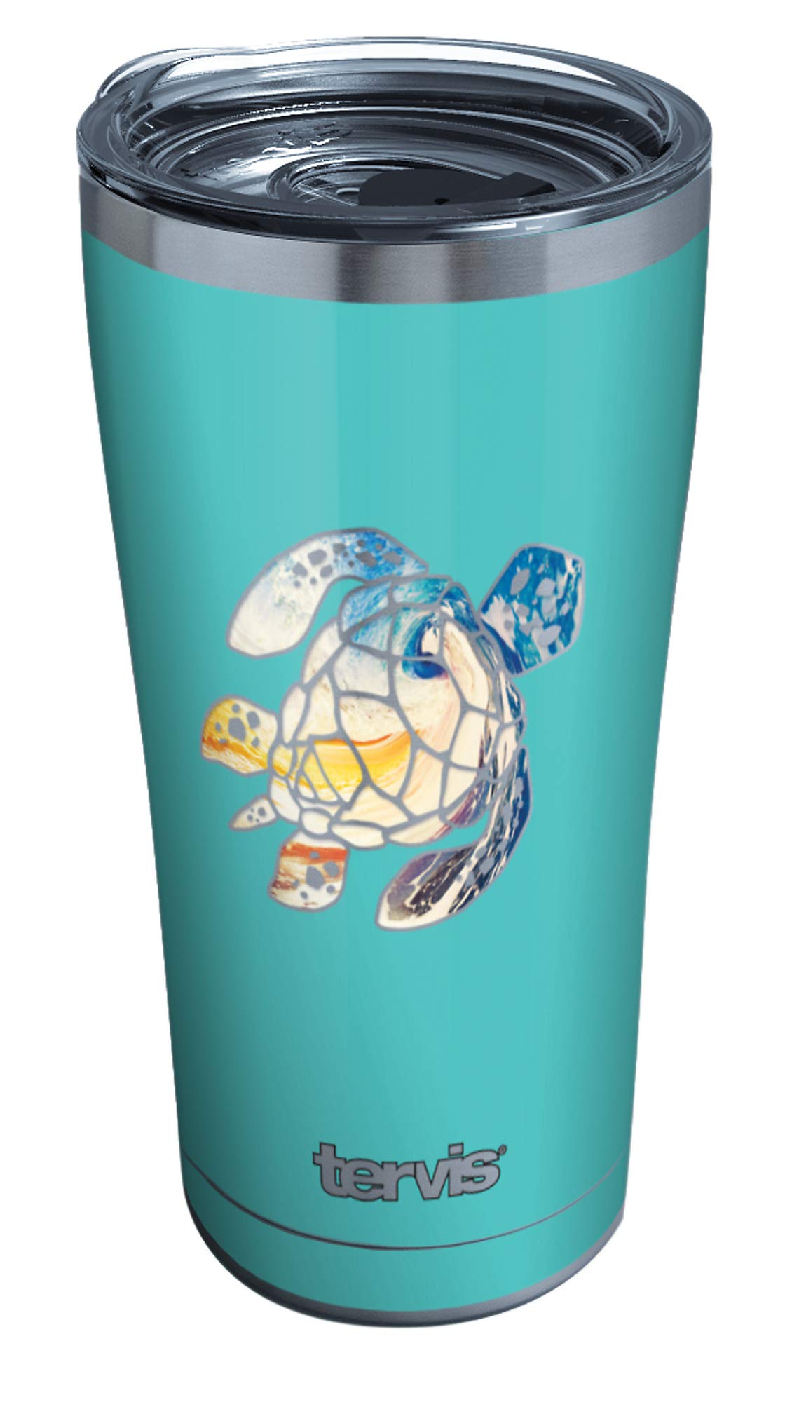 Tervis Turtle Sunset Triple Walled Insulated Tumbler Travel Cup Keeps Drinks Cold & Hot, 20oz Legacy, Stainless Steel, Clear and Black Slider Lid, 1 Count (Pack of 1)