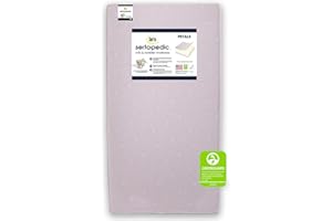 DELTA CHILDREN Serta Sertapedic Petals Dual Sided Premium Recycled Fiber Core Crib and Toddler Mattress - Waterproof - GREENGUARD Gold Certified - Trusted 7 Year Warranty - Made in USA, Pink