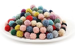 HENWUBEI 120 Cashmere Mini Pom Poms, 20mm, 12 Colors, DIY Craft Art Supplies