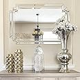 Autdot Decorative Wall Mirror for Decor, 24" X 36" Large Living Room Mirror with Glass Pieces and Beveled Edge for Dining Room, Contemporary Bathroom Mirror Hang Horizontally or Vertically