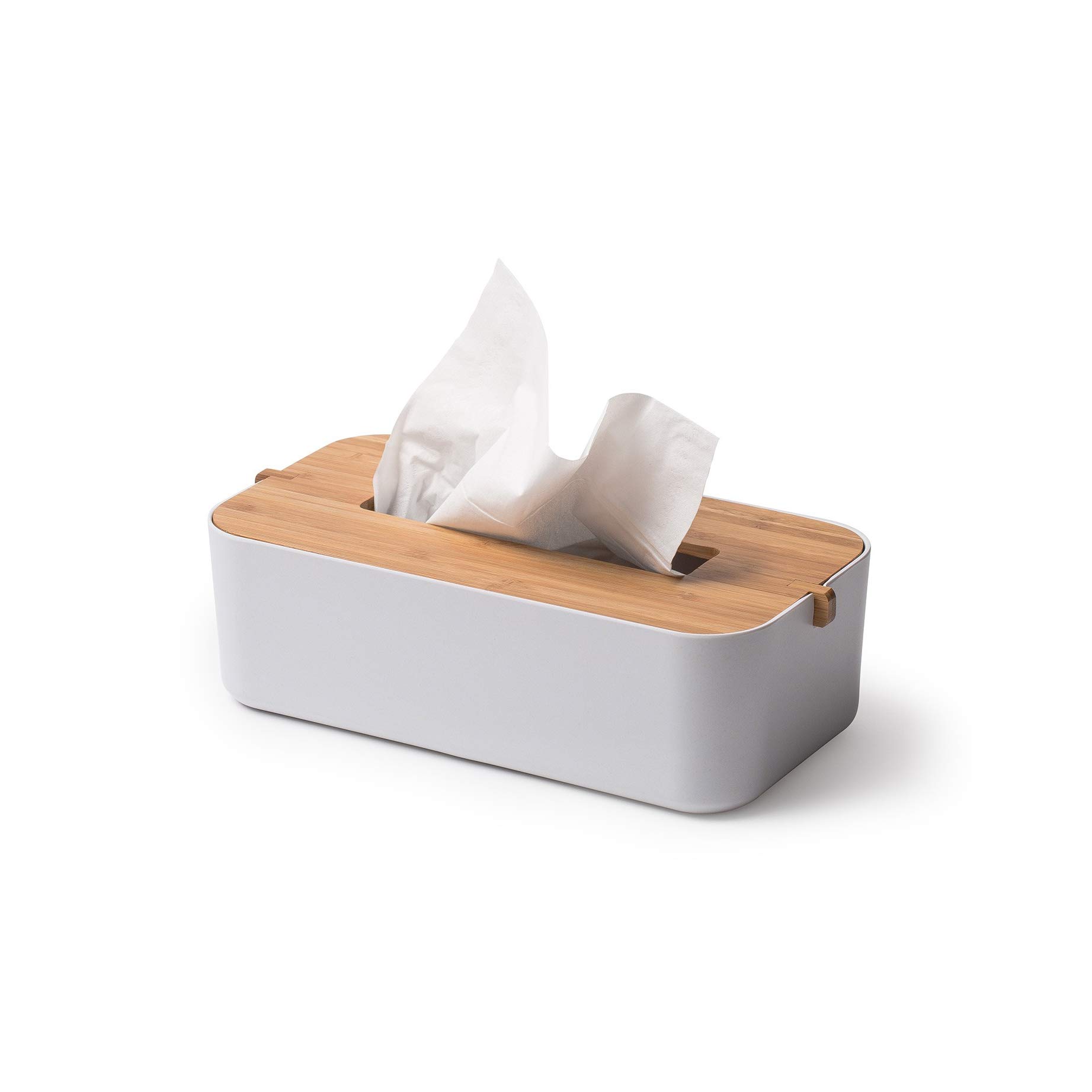 Lexon LH43W8 Tissue Box, Bamboo, White, 26.5 x 13.7 x 8 cm