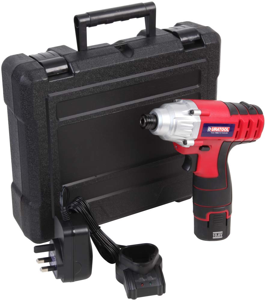 Duratool D03205 1.3Ah Li-Ion Cordless Impact Driver, 10.8V