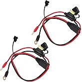2pcs Wire Harness, Compatible with NOCO GC002 X-Connect M6 (1/4in) Eyelet Terminal Connector Trickle Charger Cables Extension