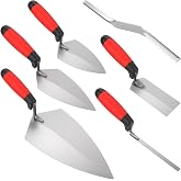6 Pcs Masonry Hand Tool Set - 11" x 5-1/2" Philadelphia Brick Trowel, 2 Pcs Pointing Trowel, 5" x 2" Margin Trowel, 1/2" Tuck Pointing Trowel, 5/8&rdquo; x 1/2&rdquo; Convex Brick Jointer