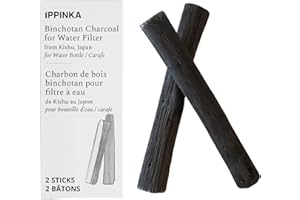 Portable Binchotan Charcoal from Kishu, Japan - Water Purifying Sticks for Great-Tasting Water, 2 Sticks, Each Stick Filters 