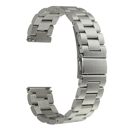 BlueBeach 22mm Stainless Steel Watch Strap Bracelet Replacement for Pebble Time/Samsung Gear 2/LG G Watch and G Watch R Urbane/Asus ZenWatch Vivowatch ...