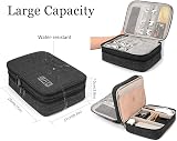 HCFGS Travel Cable Organizer Bag 3-Layer Large 28x21x10cm Black view 5