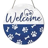 Apdyo Welcome Dog Home Decor, Dog Signs for Home Decor, Welcome Sign for Front Door, Gifts for Dog Lover Dog Mom Dog Dad