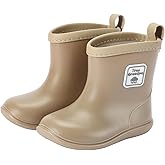 Tree Grandpa Toddler Rain Boots Baby Kids Easy-on Rain shoes Children Waterproof Shoes for Boys Girls(1-6 Years)