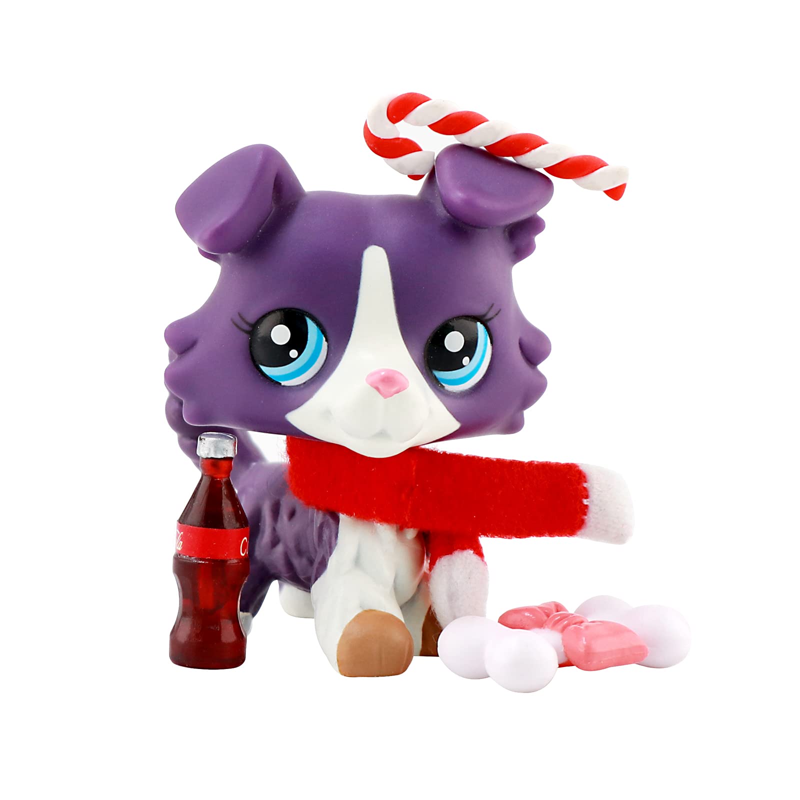 CIEVOO LPS Collie #1676 Purple White Dog Blue Eyes Rare LPS