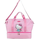 Hello Kitty Character 17" Pink & White Striped Duffle Bag