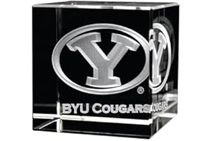 Fan Frenzy Gifts Optical Crystal Cube Officially Licensed Glass Cube Decoration with Laser-Engraved Logo | 60x60x60mm Home Office Decor & Paperweight