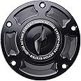 CNC Accessories Fuel Tank Cap Motorcycle Gas Cap Lightning Key Quick Action Cover Fit For Aprilia RSV4 Tuono V4 1100 RR For Ducati Monster 1100 Diavel Scrambler 1100 Panigale V2 V4 S (Black)
