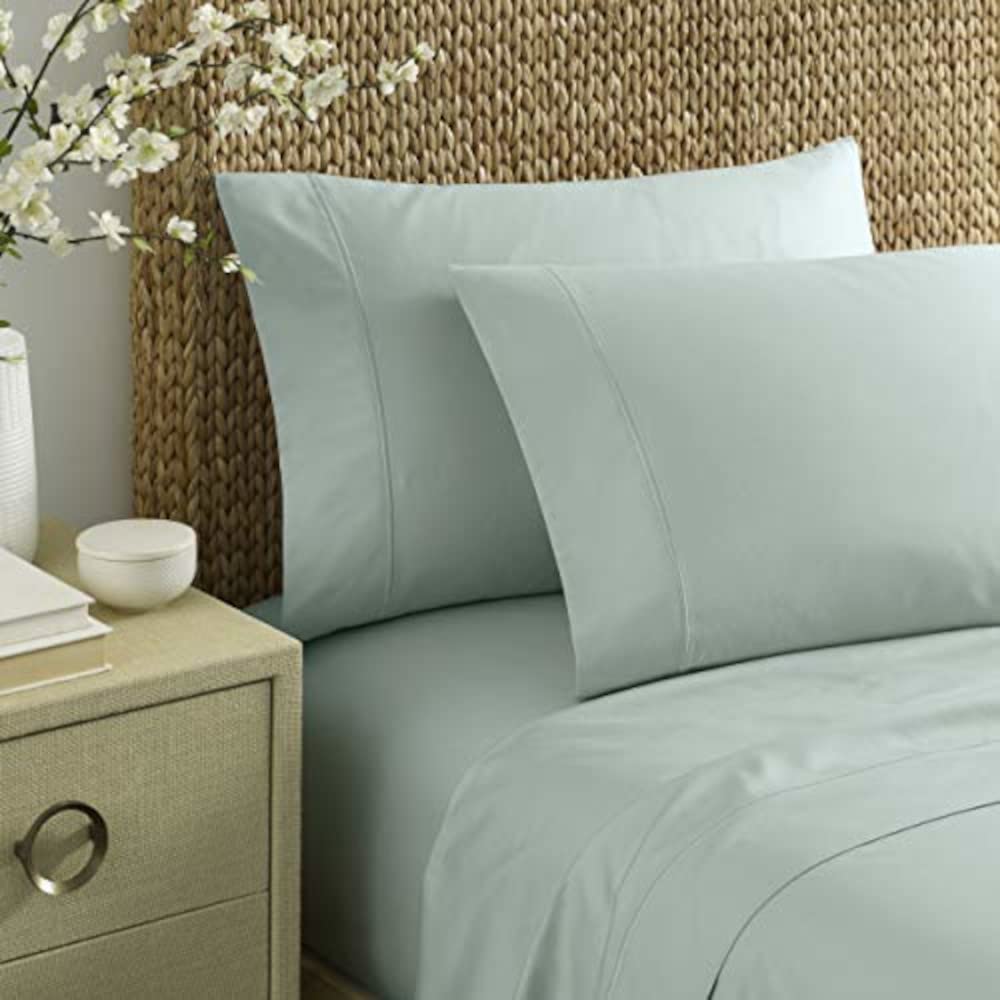 Nautica - King Sheets, Cotton Sateen Bedding, 400 Thread Count, Silky Smooth & Wrinkle Resistant (Regatta Green, King)