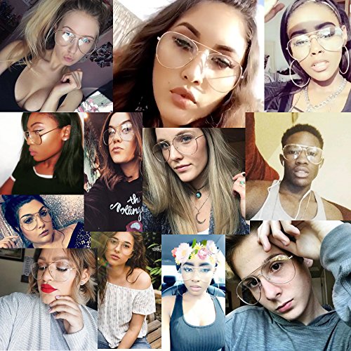 Classic Men's Or Women's Fashion Gold Aviator Glasses (3 Sizes) - LARGE