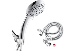 BAIKAISHUII Shower Head With Handheld Water Saving 6 Functions 4" Chrome Face High Pressure Handheld Shower Head Portable Adjustable Shower Heads With Hose