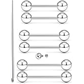 Kwoencxi 16G Nipple Piercing Jewelry Internally Threaded Tongue Rings for Women Hypoallergenic 316L Surgical Steel Nipple Tongue Ring Barbell Piercing Jewelry Women Men 12mm 14mm 16mm