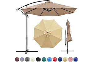 GLDDFDG Patio Umbrella Canopy, Universal Replacement Cover for 10 Feet 8- Ribs Outdoor Round Patio Market Umbrella Parasol Canopy Top Sun Shade Accessory, 300D UV Protective And Water Resistant Patio Canopy ,