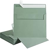 50 Pack 5 x 7 Envelopes A7 Self Seal, 5.24 x 7.21 Inches, Sage Green | For Wedding & Party Invitations, Greeting Cards, Annou
