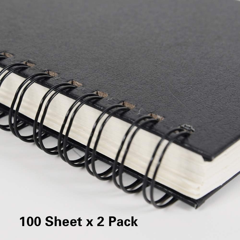 Tavolozza 8.5"x5.5" Sketch Book, Pack of 2, 100 Sheets Each (68 lb/100gsm), Double-Sided Hardbound, Spiral Sketch Pad, Durable Acid Free Drawing Paper: Arts, Crafts & Sewing