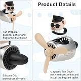 URAQT Bear Pilot Retro Air Freshener Vent Clip with 2 Fragrance Tablets Brown view 6