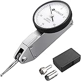 Neoteck Dial Test Indicator with Storage Case 0-0.03"/0.0005" Test Indicator with 2 Steel Dovetail Clamps 3/8'' and 5/32'' fo