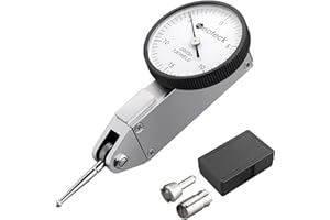 Neoteck Dial Test Indicator with Storage Case 0-0.03"/0.0005" Test Indicator with 2 Steel Dovetail Clamps 3/8'' and 5/32'' fo