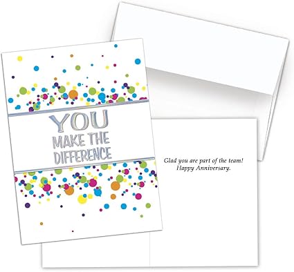 25 Employee Anniversary Cards You Make The Difference 26 White Envelopes Eco Friendly A5067u V31 Amazon Co Uk Office Products