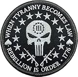 Patch Squad Men's Three Percent Tyranny Punisher Liberty Morale Patch (Black/White)