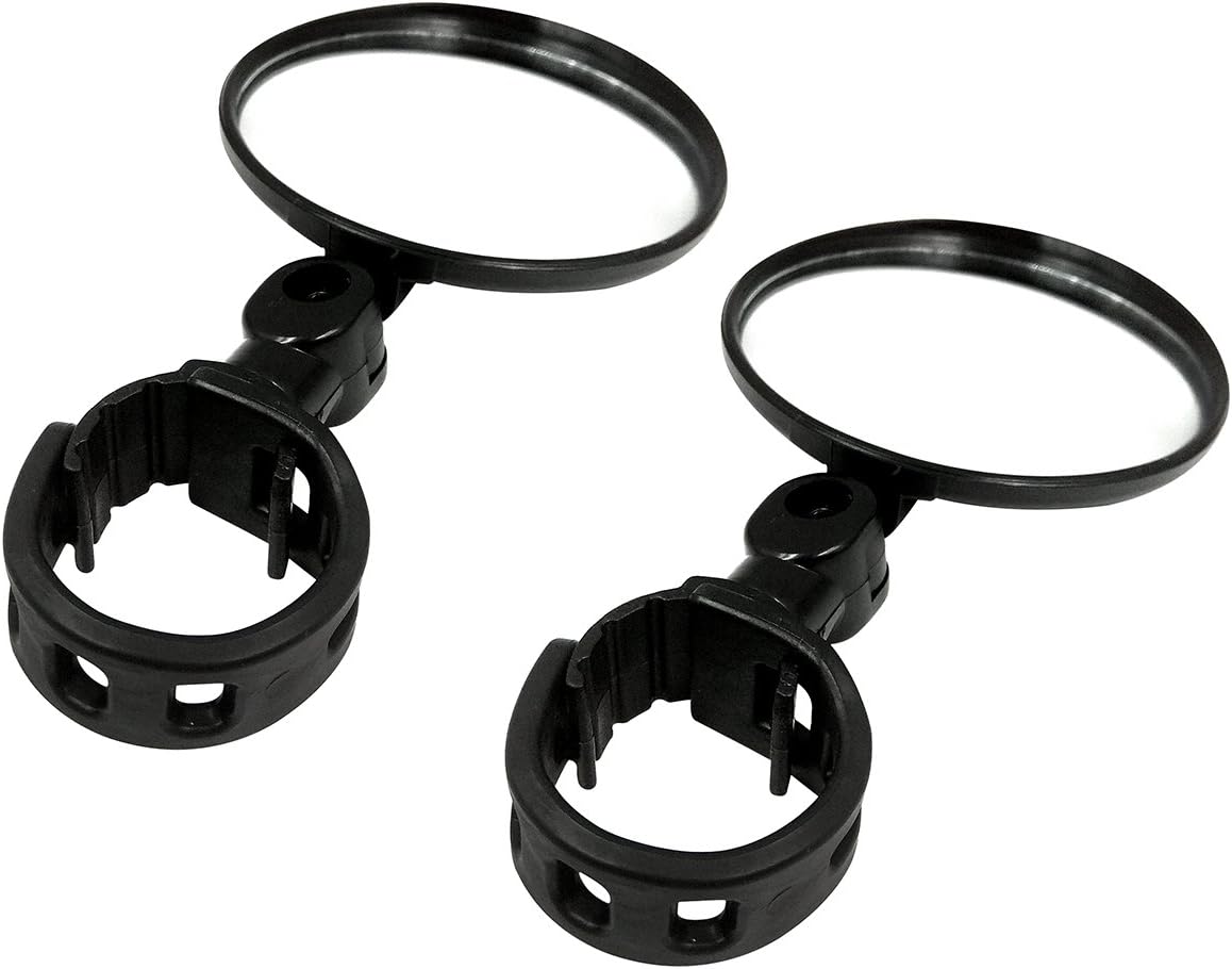 Ibely 2 Pack Bike Mirror Handlebar End Glass Bicycle Mirrors 360 Rotation Rearview Mirror for Mountain Bike Off-Road Bike and Fixed Gear Bike