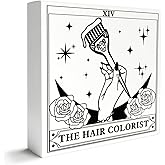 Hairstylist Gifts for Women Men, Hair Dresser Stylist Appreciation Birthday Christmas Graduation Gifts Hair Dresser Salon Station Desk Decor, The Hair Colorist, Wooden Box Sign