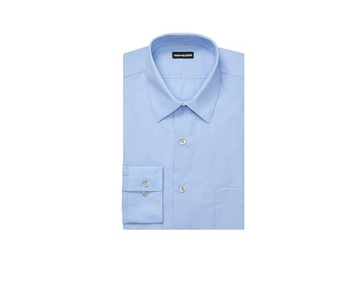Van Heusen Men's Dress Shirt Fitted Poplin Solid, Cameo Blue, 18" Neck  36"-37" Sleeve in Dubai - UAE | Whizz 121177981011