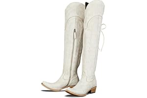 MissHeel Over the Knee Cowboy Boots for Women Adjustable Thigh High Cowgirl Boots