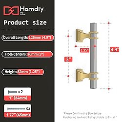 homdiy 10 Pack Brushed Nickel Cabinet Pulls 3 Inch