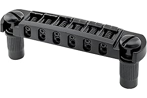 Musiclily Pro 52.5mm (2-1/16 inch) String Spacing Tune-o-matic Pigtail Style Adjustable Wraparound Bridge Tailpiece for Epiphone Les Paul SG Style Electric Guitar, Black