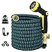 25FT Expandable Garden Hose, Water Hose with 3/4 inch Solid Brass Fittings, 50' Expanding Hoses with Extra Strength Fabric, Outdoor Flexible Hose with Multi-Layer Latex Core, Lightweight Yard Hose