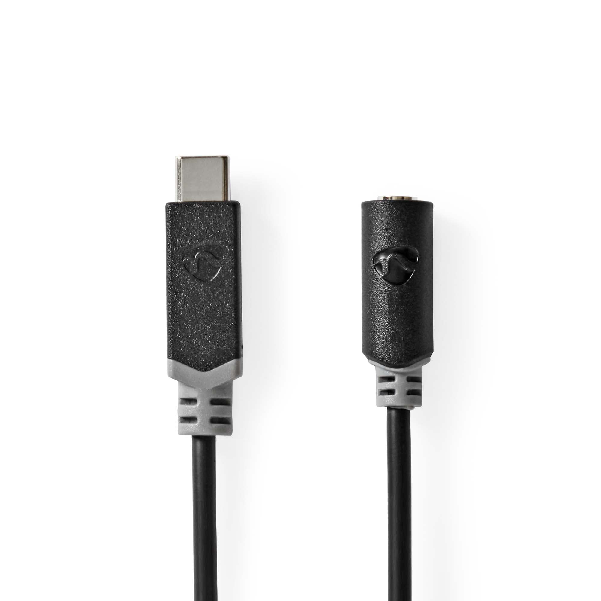 NEDIS USB-C™ Adapter Cable 1.0m, Converts USB-C™ Devices to 3.5mm Audio - Compatible With Smartphones, Tablets, Headphones, Speakers and HiFi Sets