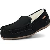 Parfeying Men's Cozy Australian Sheepskin Suede Moccasin Slippers | ASHFORTH pairs genuine 16mm shearling with a removable natural latex insole for cushioning and gentle arch support