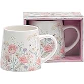 burton+BURTON Mug Wildflowers and Bumble Bees, 16-Ounce, Ceramic, Multicolor