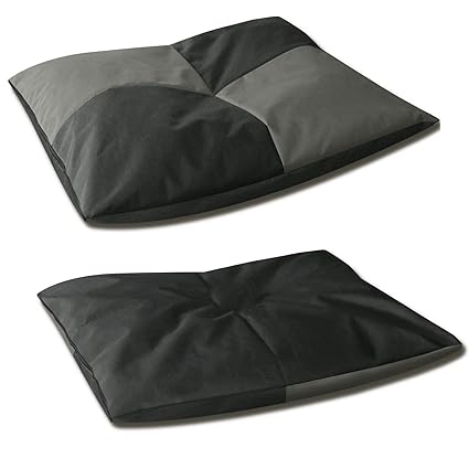BedDog 2in1 Hundebett BONA/Wende-Hunde-Kissen vier-eckig/großes Hundekörbchen/waschbares Hundebett/Hundesofa für drinnen & dr