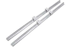Happybuy 2PCS Linear Rail SBR20-1200mm, Linear Bearings and Rails with 4PCS SBR20UU Bearing Block, Linear Motion Slide Rails for DIY CNC Routers Lathes Mills, Linear Slide Kit fit X Y Z Axis