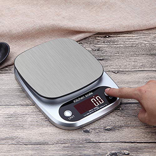 Accurate Digital Kitchen Scale,Miya 5kg/0.1g Digital Multifunction Kitchen and Food Scale Electronic Weighing Scale Baking & Cooking Scale High Precision Scale with Back-Lit LCD Display (5kg/0.1g) - Thumbnail 4